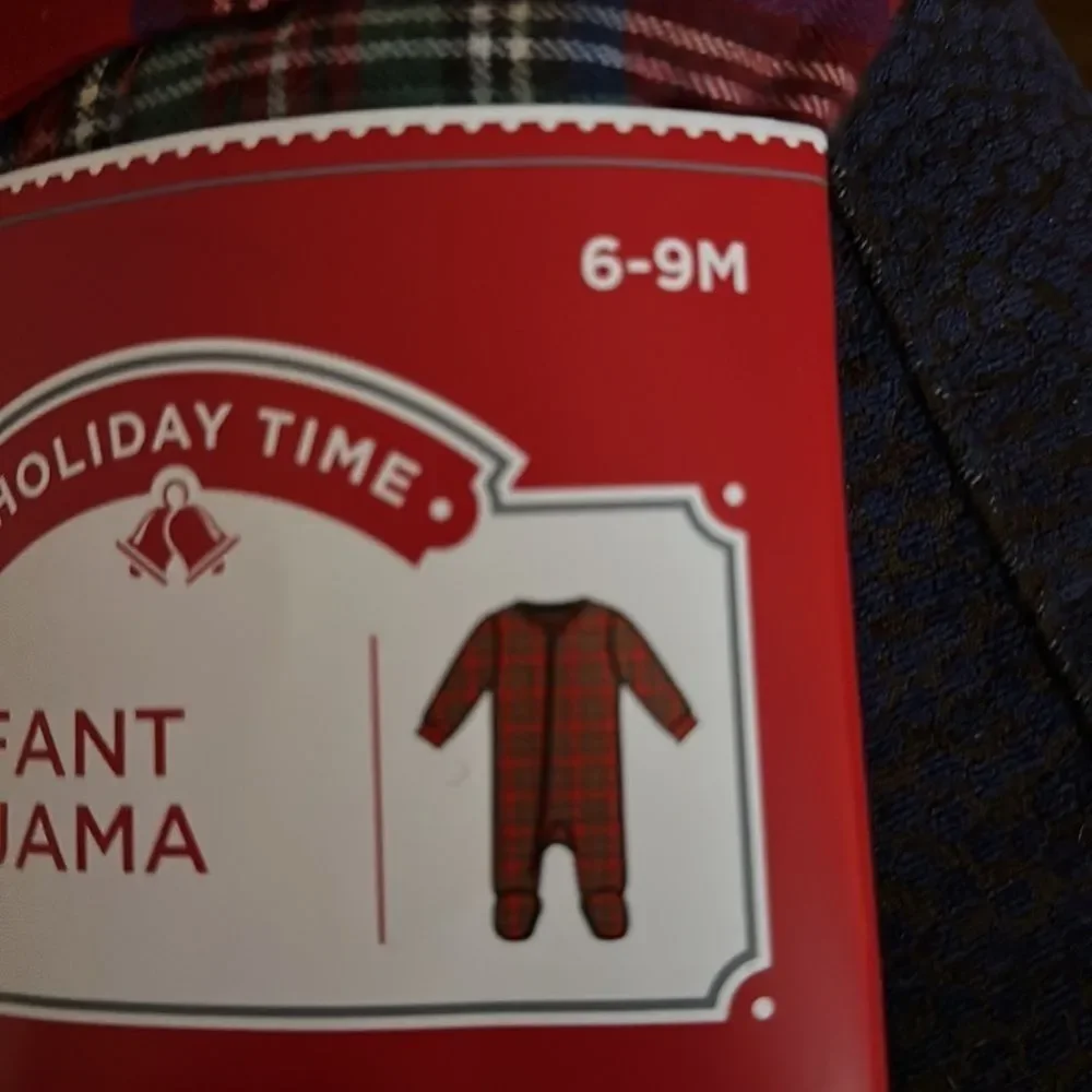 Holiday Time Red Plaid Infant One Piece Pajamas Sleeper Baby Outfit